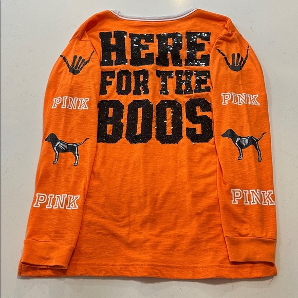 PINK Victoria's Secret Tops - PINK Victoria’s Secret Here For The Boos Long Sleeve Top Size Small